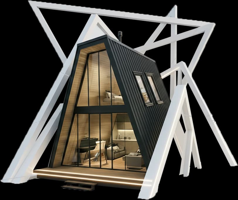 Al Durr A-Frame Model with Structural Frame